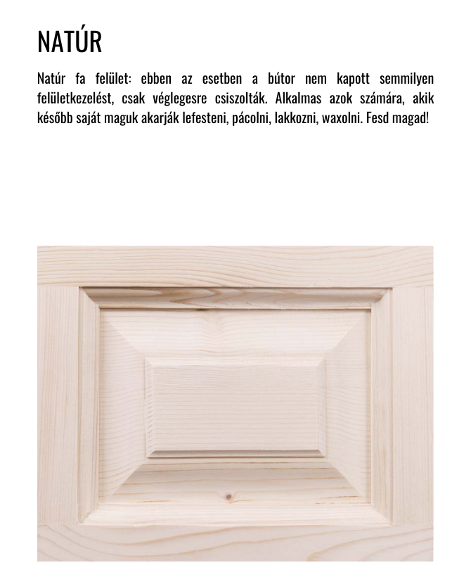 Natúr felületkezelés ismertető.