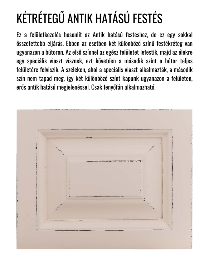 Kétrétegű antik hatású festés felületkezelés ismertető.