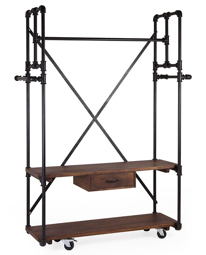 Ipari stílusú előszobafal cipőtartóval 188 cm "Pipa"